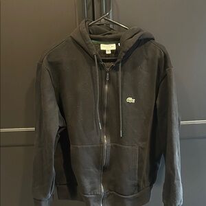 Lacoste Classic Black Hoodie with Logo